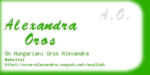 alexandra oros business card
